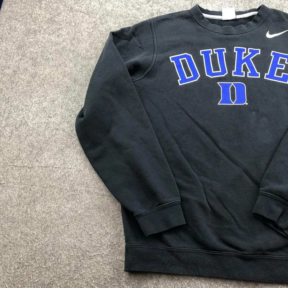 Duke Blue Devils Sweatshirt Mens Small Black NCAA Basketball Nike Crewneck